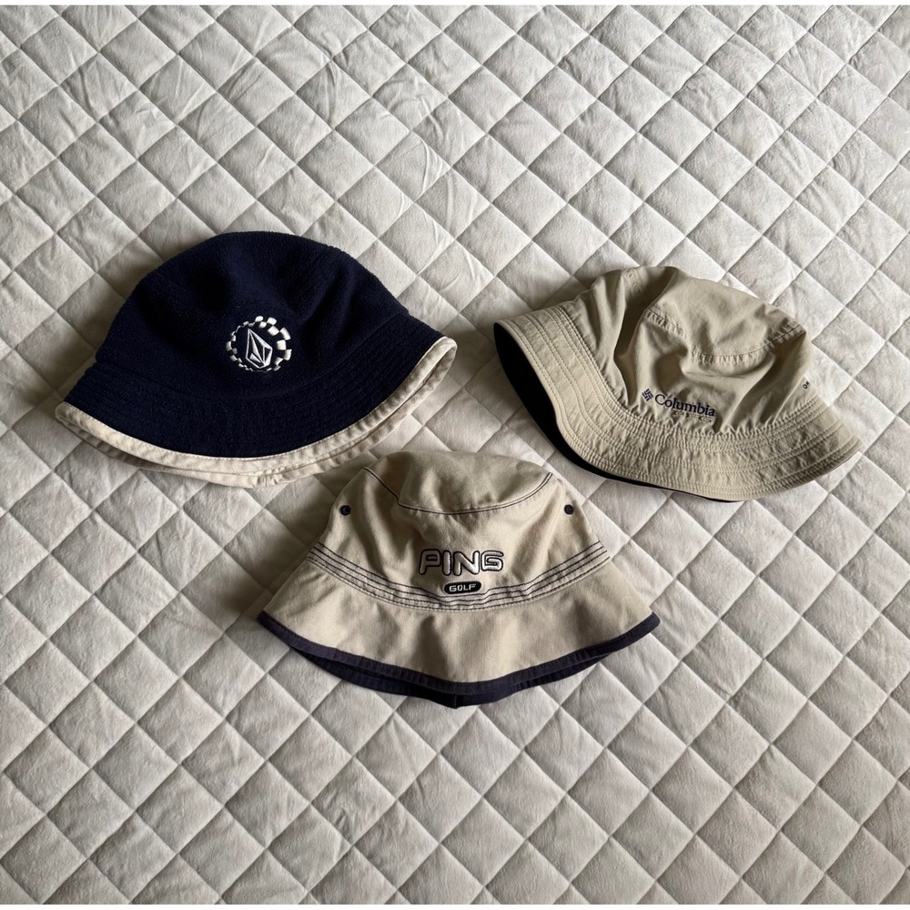 Y2K VTG Volcom Ping Columbia bucket hat‎ bundle Classic Golf Beach Surf Gorpcore